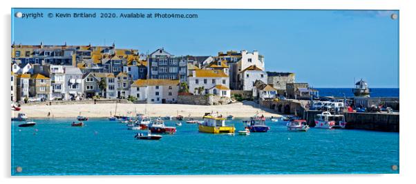 panoramic of st ives cornwall Acrylic by Kevin Britland