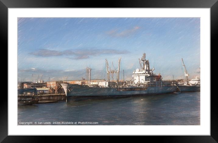 Portsmouth Dockyard Framed Mounted Print by Ian Lewis