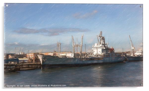 Portsmouth Dockyard Acrylic by Ian Lewis