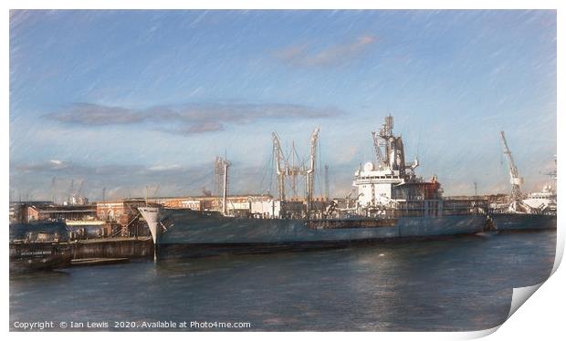Portsmouth Dockyard Print by Ian Lewis