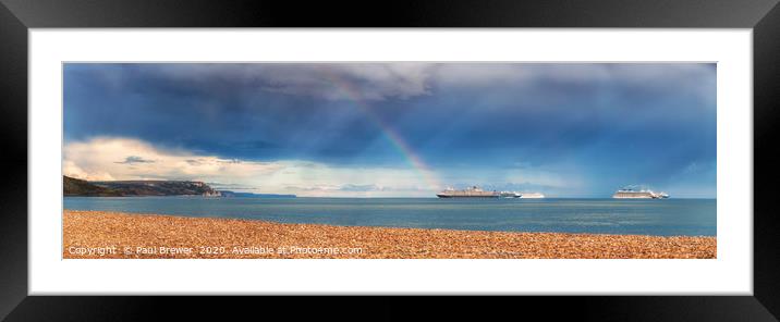 Cruise Ships in a thunder storm Framed Mounted Print by Paul Brewer