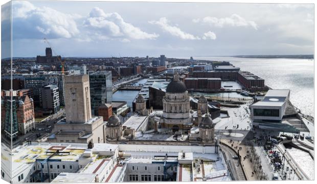 Liverpool waterfront facing south Canvas Print by Jason Wells