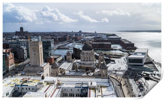 Liverpool waterfront facing south Print by Jason Wells