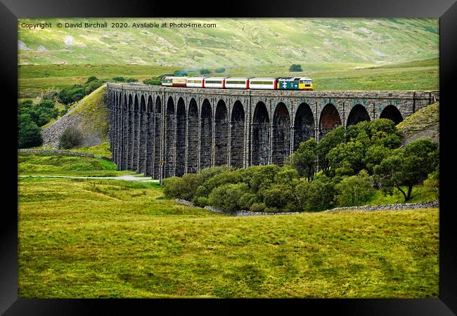 Staycation Express crossing Ribblehead viaduct Framed Print by David Birchall