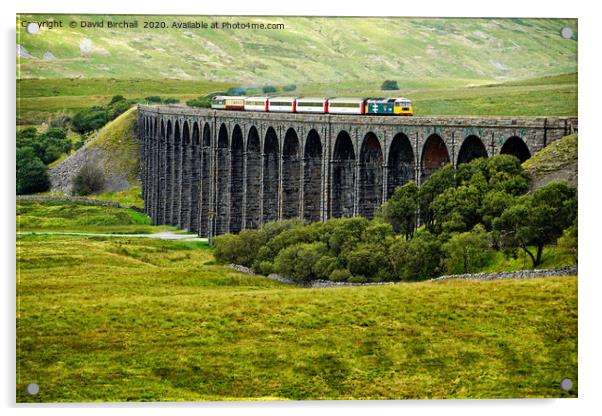 Staycation Express crossing Ribblehead viaduct Acrylic by David Birchall