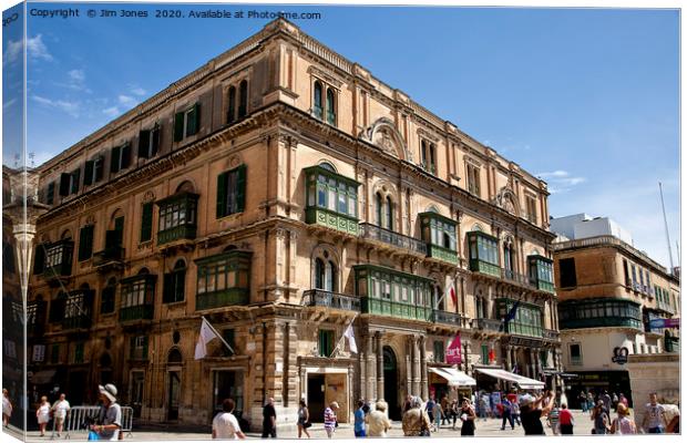 Republic Street, Valletta Canvas Print by Jim Jones