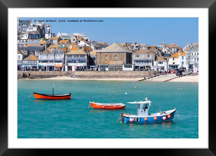 st ives harbour cornwll Framed Mounted Print by Kevin Britland