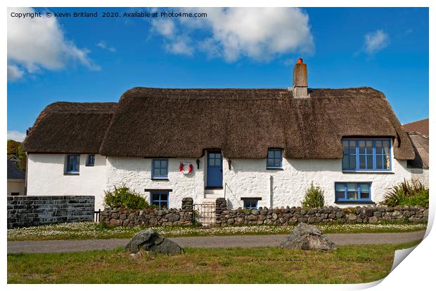 thatched roof cottage Print by Kevin Britland