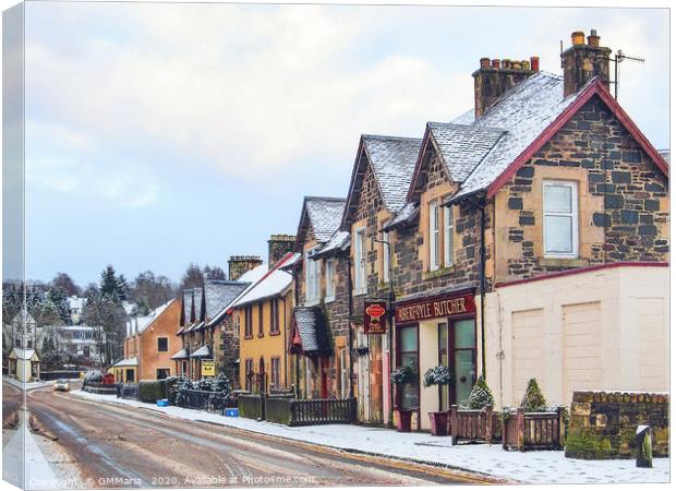 Scotland village in snow Canvas Print by Maria Galushkina