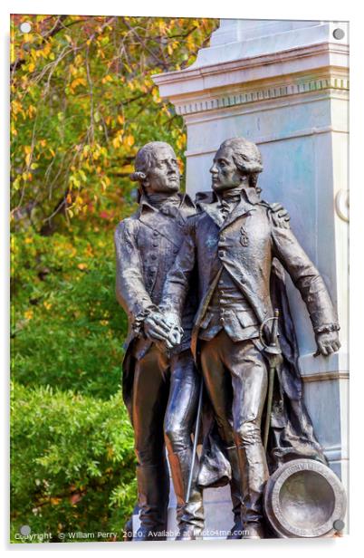 General Lafayette Statue Lafayette Park Autumn Was Acrylic by William Perry