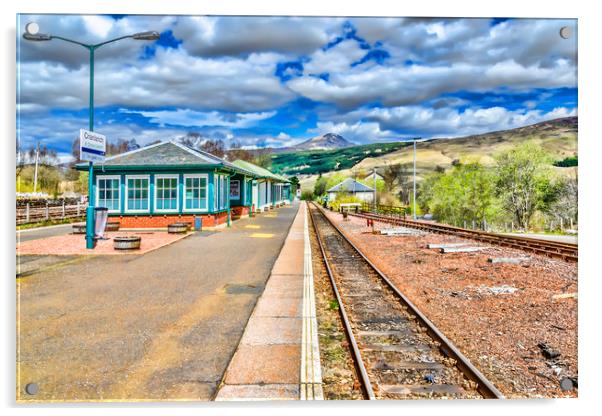 Crianlarich Train Station Acrylic by Valerie Paterson