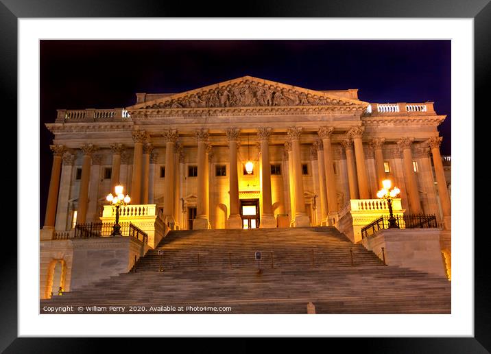 House of Representatives US Capitol North Side  Ni Framed Mounted Print by William Perry
