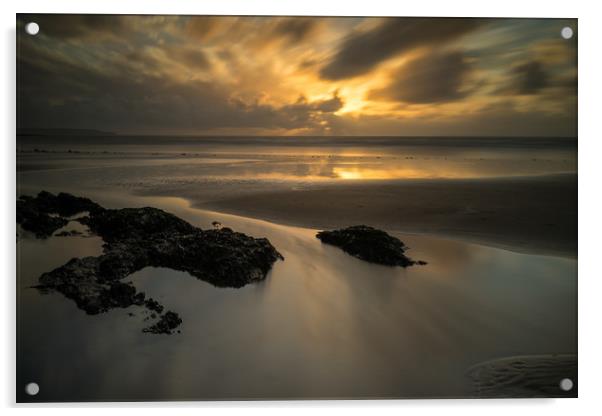 Moody Westward Ho sunset Acrylic by Tony Twyman