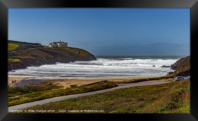 Storm Francis at Poldhu on the Lizard in Cornwall Framed Print by Philip Hodges aFIAP ,