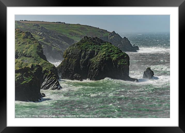 Mullion Bay South Framed Mounted Print by Philip Hodges aFIAP ,