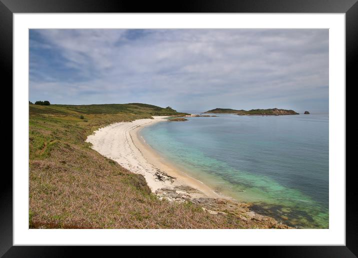 Beach landscape at St Martins, Scilly Isles Framed Mounted Print by Simon Marlow