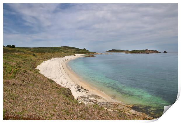 Beach landscape at St Martins, Scilly Isles Print by Simon Marlow