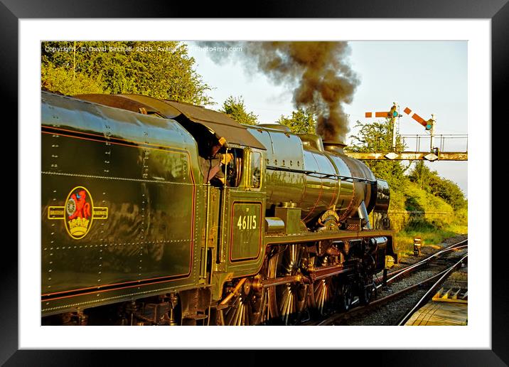 46115 Scots Guardsman departing from Hellifield. Framed Mounted Print by David Birchall