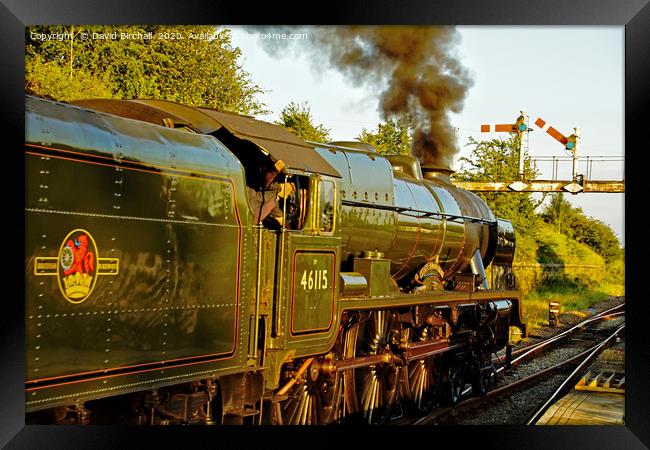 46115 Scots Guardsman departing from Hellifield. Framed Print by David Birchall