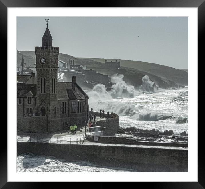 Porthleven Church and Sea Front in the Grip of Sto Framed Mounted Print by Philip Hodges aFIAP ,