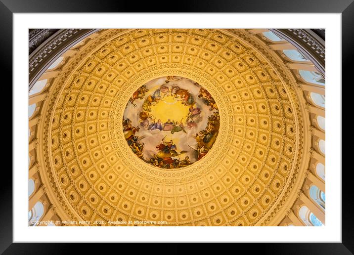 US Capitol Dome Rotunda Apothesis Washington DC Framed Mounted Print by William Perry