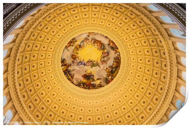 US Capitol Dome Rotunda Apothesis Washington DC Print by William Perry