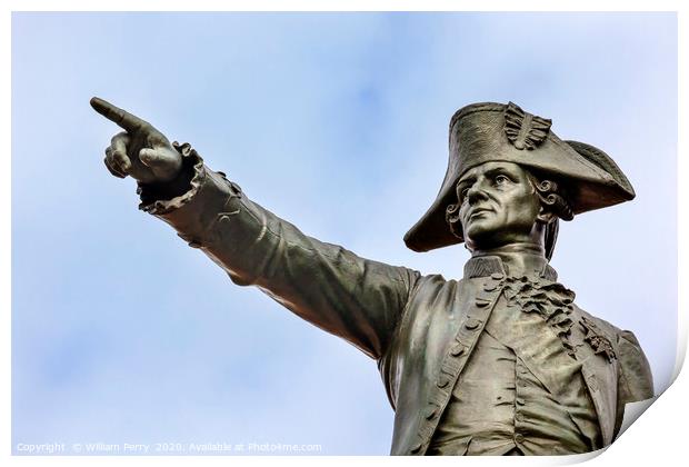 General Rochambeau Statue Lafayette Park Autumn Wa Print by William Perry