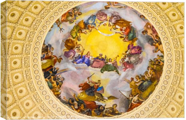George Washington Apothesis US Capitol Dome Rotund Canvas Print by William Perry