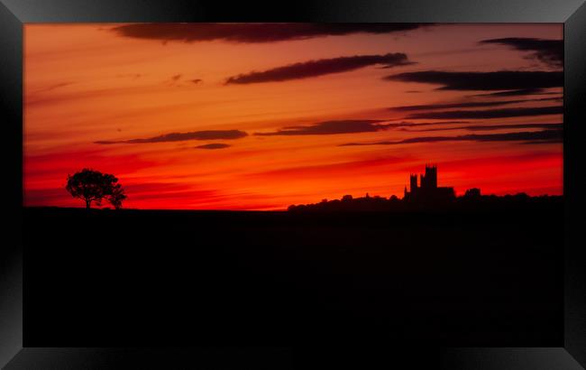 Sunset over Lincoln  Framed Print by Andrew Scott