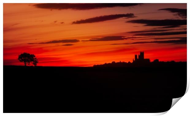 Sunset over Lincoln  Print by Andrew Scott