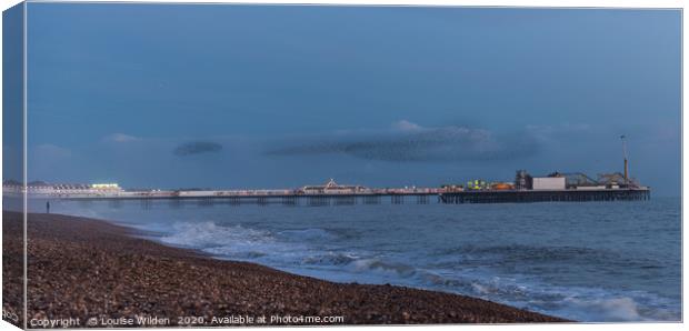 Murmuration over Brighton Pier Canvas Print by Louise Wilden