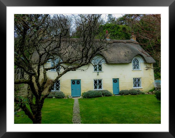 Charming Thatched Cottage in Dorset Framed Mounted Print by Beryl Curran