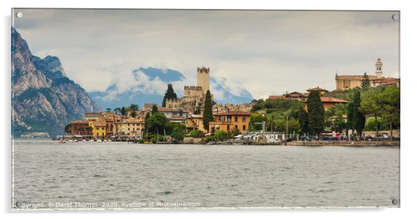 Majestic View of Malcesine and Lake Garda Acrylic by David Thomas