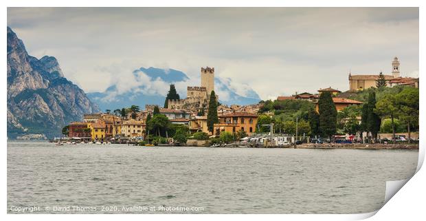 Majestic View of Malcesine and Lake Garda Print by David Thomas