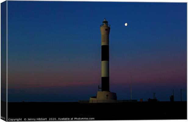 Dungeness Lighthouse at dawn Canvas Print by Jenny Hibbert