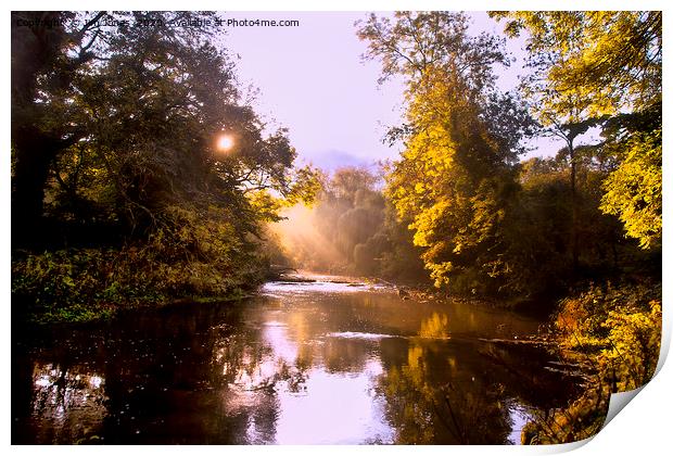 Autumn Sunshine on the River Blyth (2) Print by Jim Jones