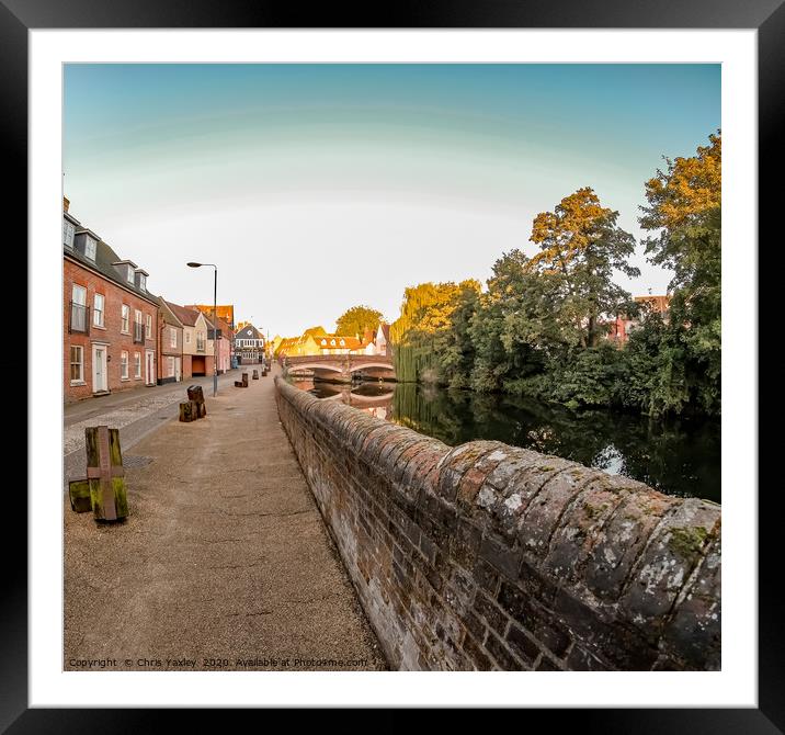 View along Quayside and the River Wensum in the ci Framed Mounted Print by Chris Yaxley