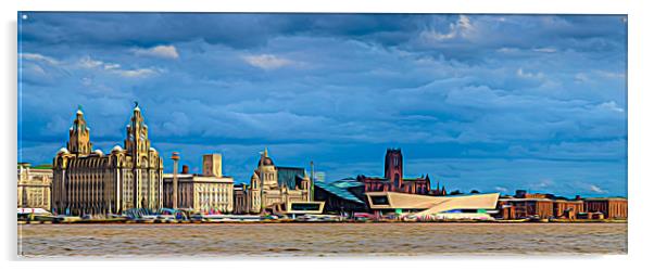 Liverpool waterfront under a stormy sky Acrylic by Jason Wells