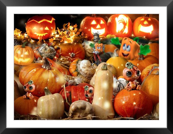 Halloween Pumpkins Framed Mounted Print by Simon Marlow