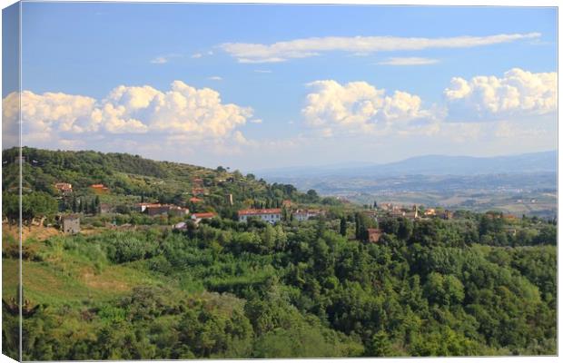 A view out over the countryside of Tuscany, Italy Canvas Print by Simon Marlow