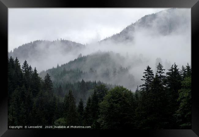 Morning fog in the European Alps Framed Print by Lensw0rld 