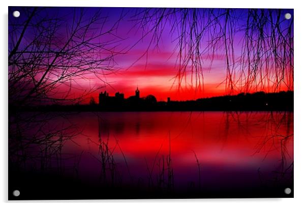 Breaking dawn over Linlithgow Palace Acrylic by Philip Hawkins