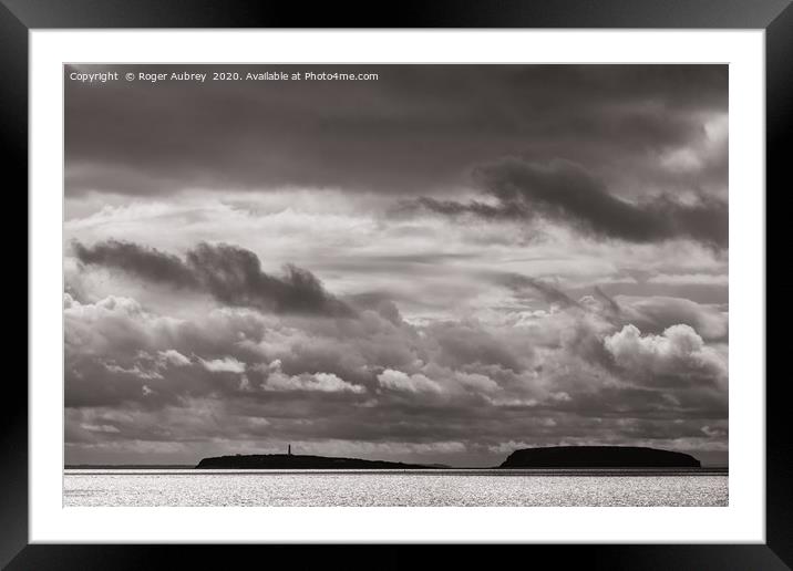 Flat Holm and Steep Holm Framed Mounted Print by Roger Aubrey