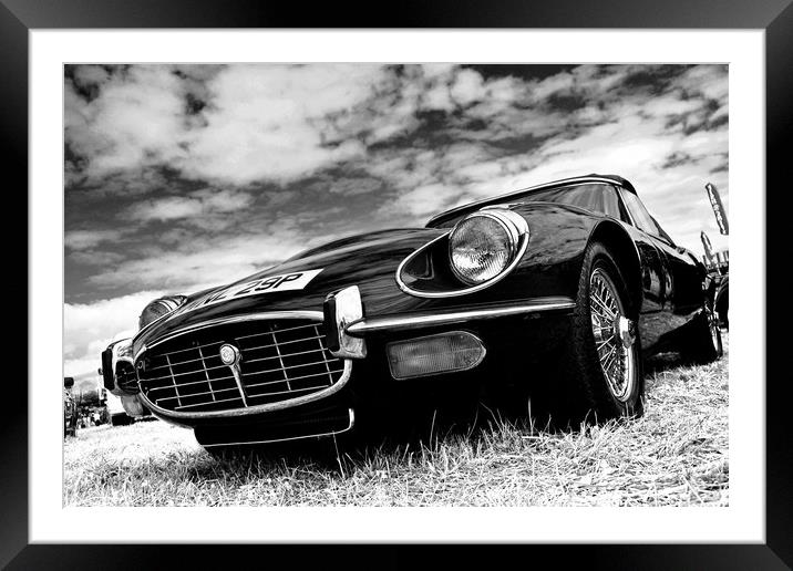 E-Type Jaguar Classic Motor Car Framed Mounted Print by Andy Evans Photos