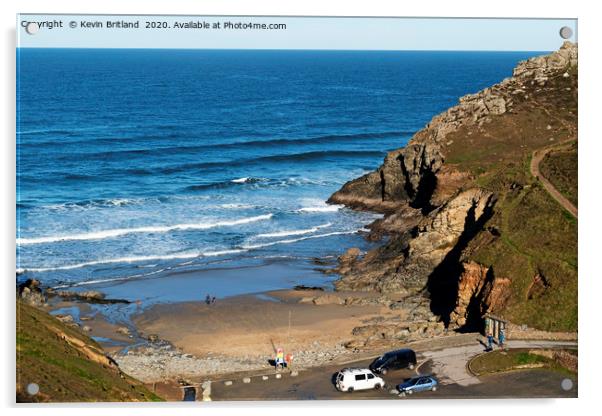 chapel porth cornwall Acrylic by Kevin Britland