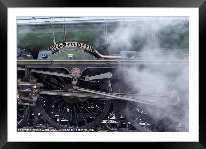steam train wheels Framed Mounted Print by Sue Wood