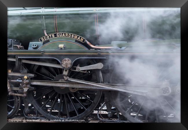 steam train wheels Framed Print by Sue Wood