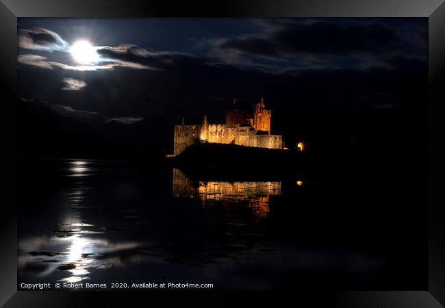 Eilean Donan Castle at Night Framed Print by Lrd Robert Barnes