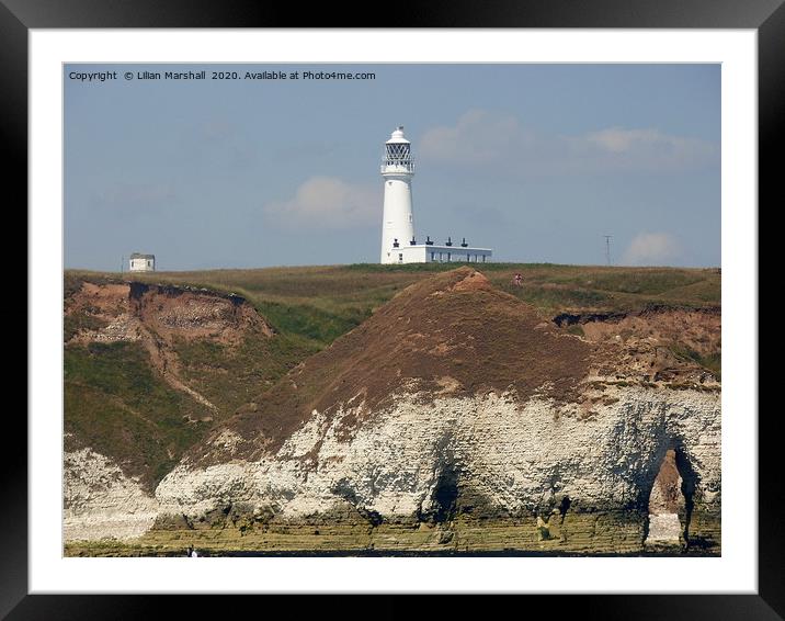 Flamborough Head Lighthouse.  Framed Mounted Print by Lilian Marshall