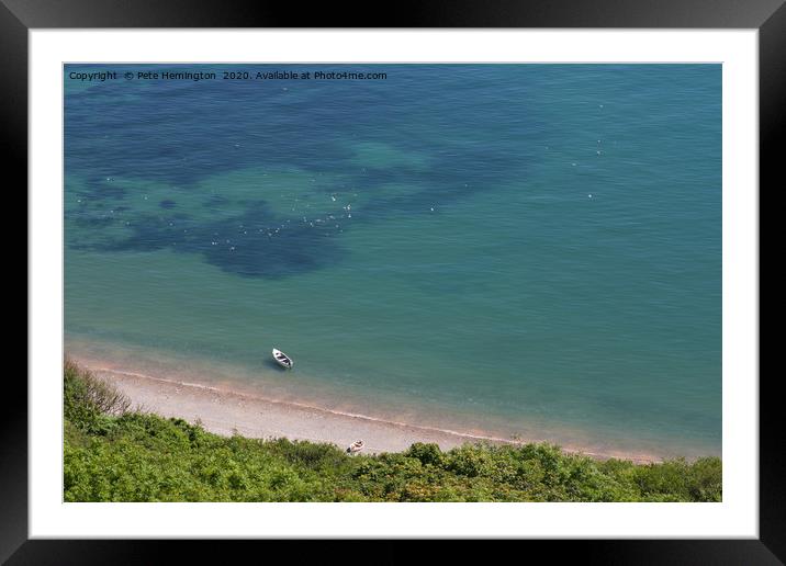 Looking down into the sea Framed Mounted Print by Pete Hemington